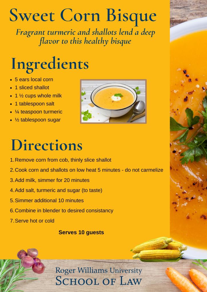 Sweet Corn Bisque RWU Law